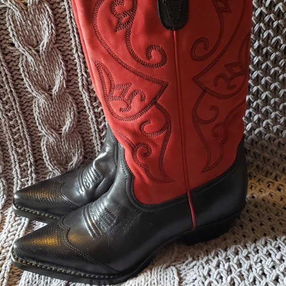 Nine West Evie western boot red Black 5 1/2 - Picture 5 of 15
